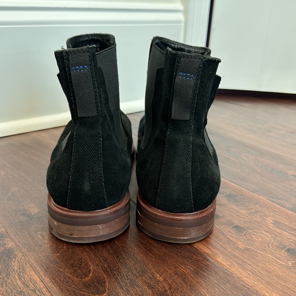 Steve Madden Men’s Black Suede Leather Ankle Boots Booties Fall Winter, size 12 - Picture 6 of 7